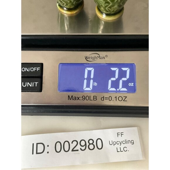 Vintage Handpainted Mini Pottery Picthers Pepper and salt shakers Green MCM - Picture 6 of 6